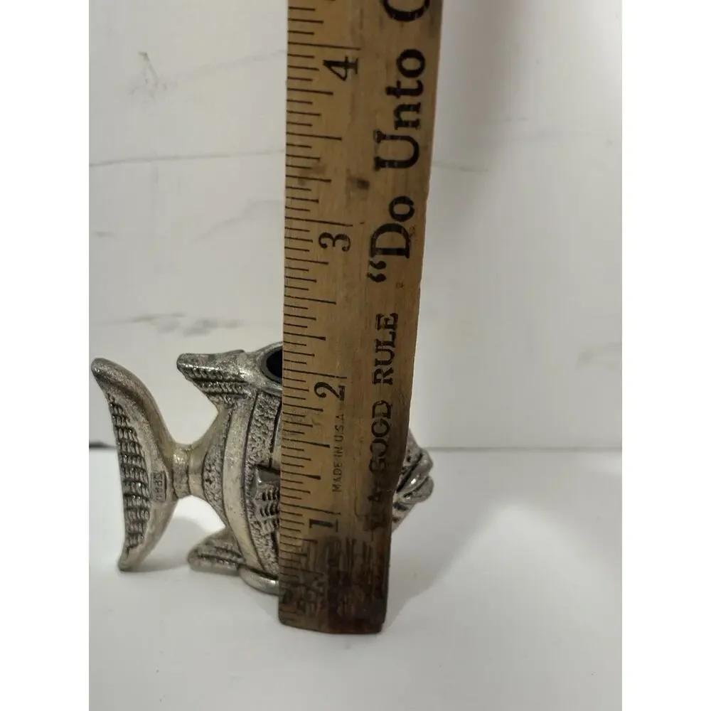 Silver‎ Plated / Pewter? Fish Holder Ocean Theme Mexican Figurine Figure Decor